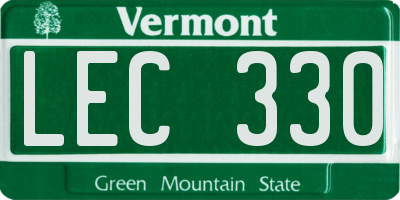 VT license plate LEC330