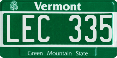 VT license plate LEC335