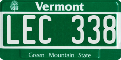 VT license plate LEC338