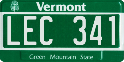 VT license plate LEC341