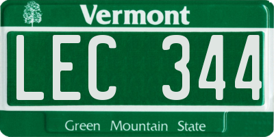 VT license plate LEC344