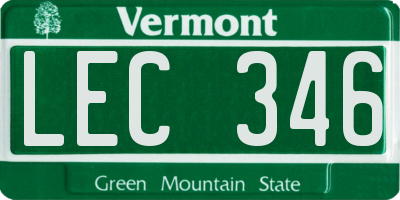 VT license plate LEC346