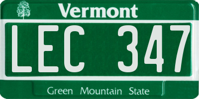 VT license plate LEC347