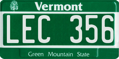 VT license plate LEC356