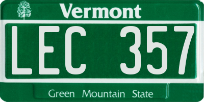 VT license plate LEC357
