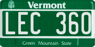 VT license plate LEC360