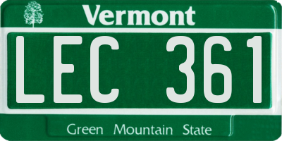VT license plate LEC361