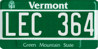 VT license plate LEC364