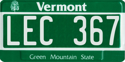 VT license plate LEC367