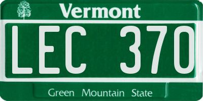 VT license plate LEC370