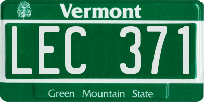 VT license plate LEC371