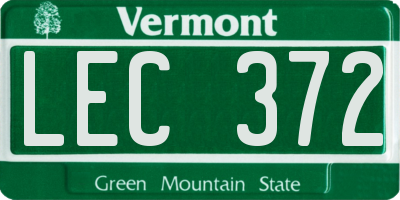 VT license plate LEC372