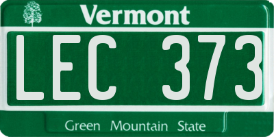 VT license plate LEC373