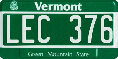 VT license plate LEC376