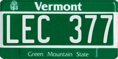 VT license plate LEC377