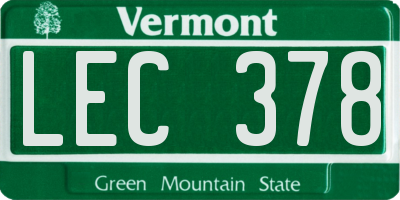 VT license plate LEC378