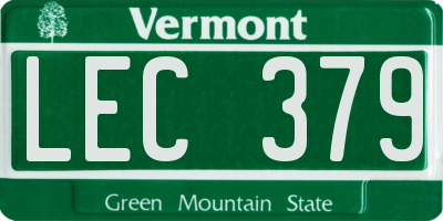 VT license plate LEC379