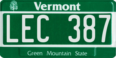 VT license plate LEC387