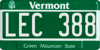VT license plate LEC388