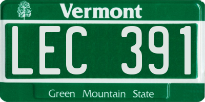 VT license plate LEC391