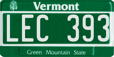 VT license plate LEC393