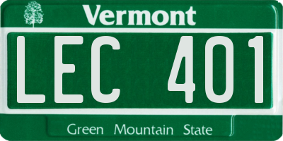 VT license plate LEC401