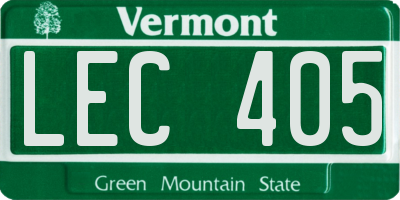 VT license plate LEC405