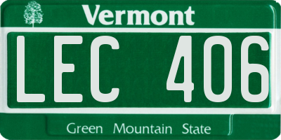 VT license plate LEC406
