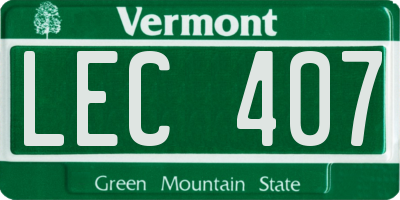 VT license plate LEC407