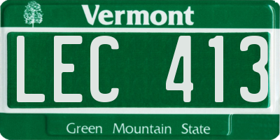 VT license plate LEC413