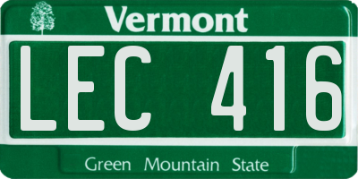 VT license plate LEC416