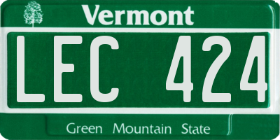 VT license plate LEC424