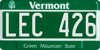 VT license plate LEC426