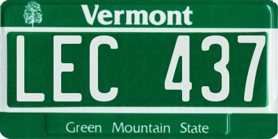 VT license plate LEC437