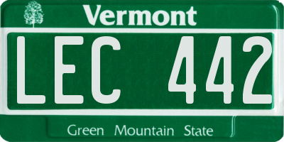 VT license plate LEC442