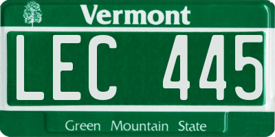 VT license plate LEC445