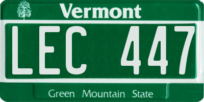 VT license plate LEC447