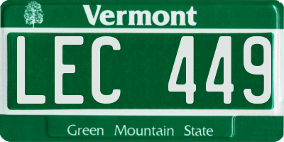VT license plate LEC449