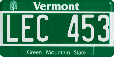 VT license plate LEC453