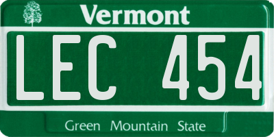 VT license plate LEC454
