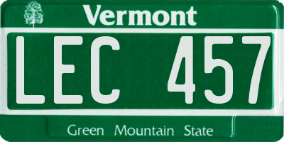 VT license plate LEC457