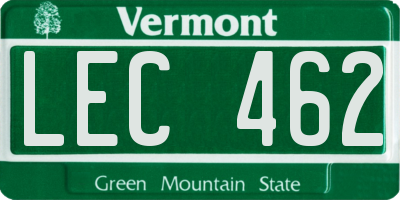 VT license plate LEC462