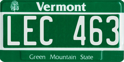 VT license plate LEC463