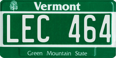 VT license plate LEC464