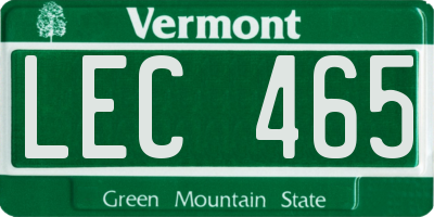 VT license plate LEC465
