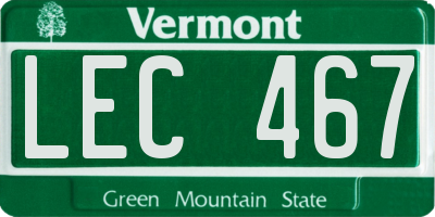 VT license plate LEC467