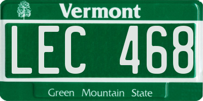 VT license plate LEC468