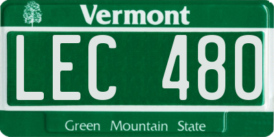 VT license plate LEC480