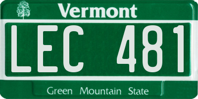 VT license plate LEC481