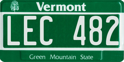 VT license plate LEC482